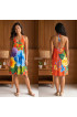 Hand Painted Rayon Halter Mini Dress